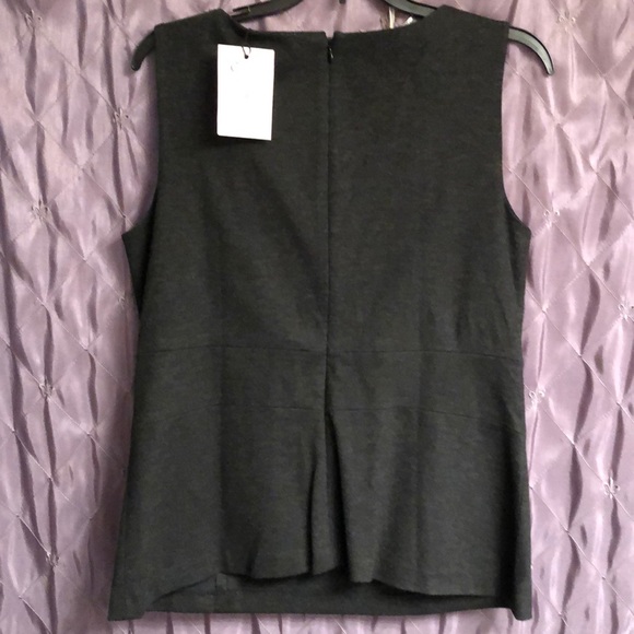 zip in the back decorative charcoal dressy top - Picture 2 of 3